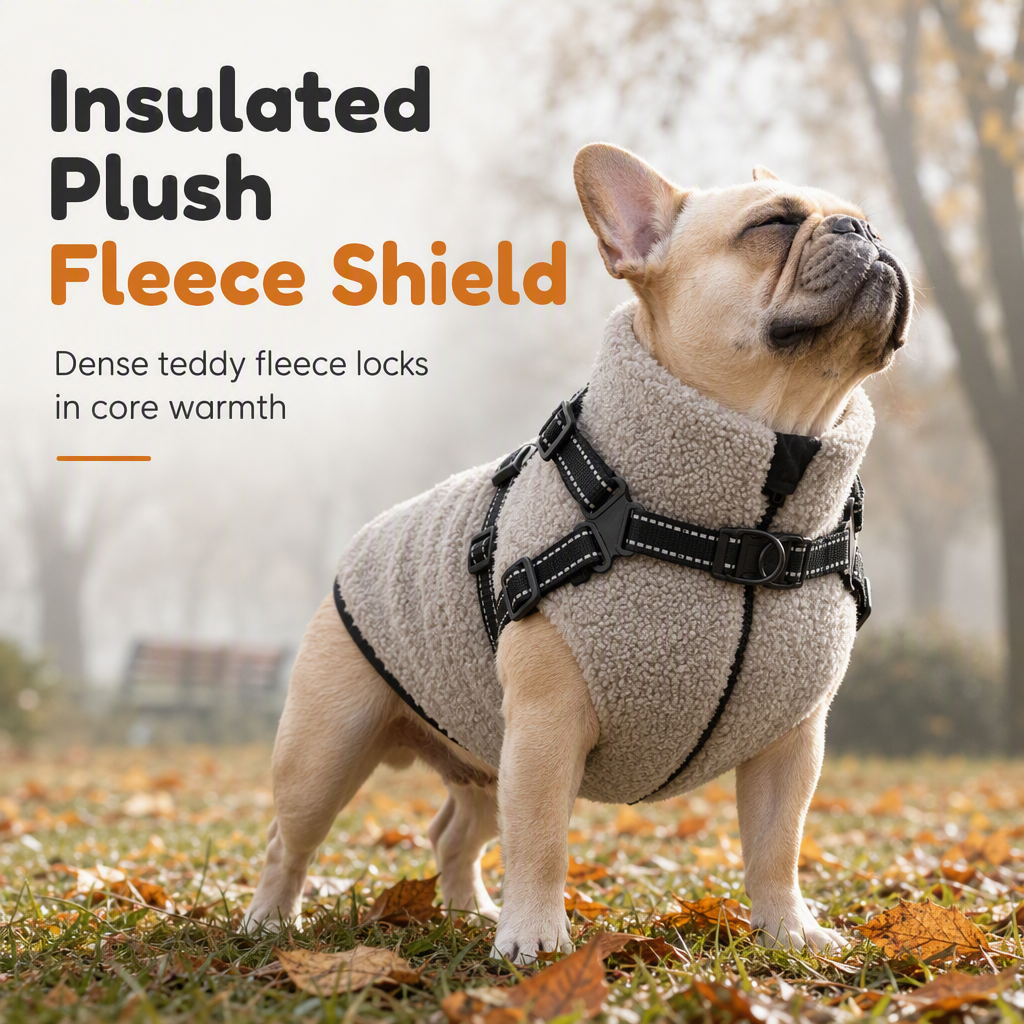 ⏳ Offre à durée limitée : -50 % ⏰ Manteau d'hiver chaud pour chien avec bandes réfléchissantes et harnais, pour petits et moyens chiens 🐶❄️