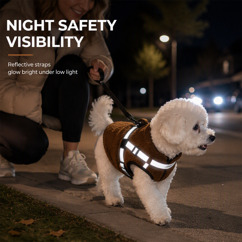 ⏳ Offre à durée limitée : -50 % ⏰ Manteau d'hiver chaud pour chien avec bandes réfléchissantes et harnais, pour petits et moyens chiens 🐶❄️