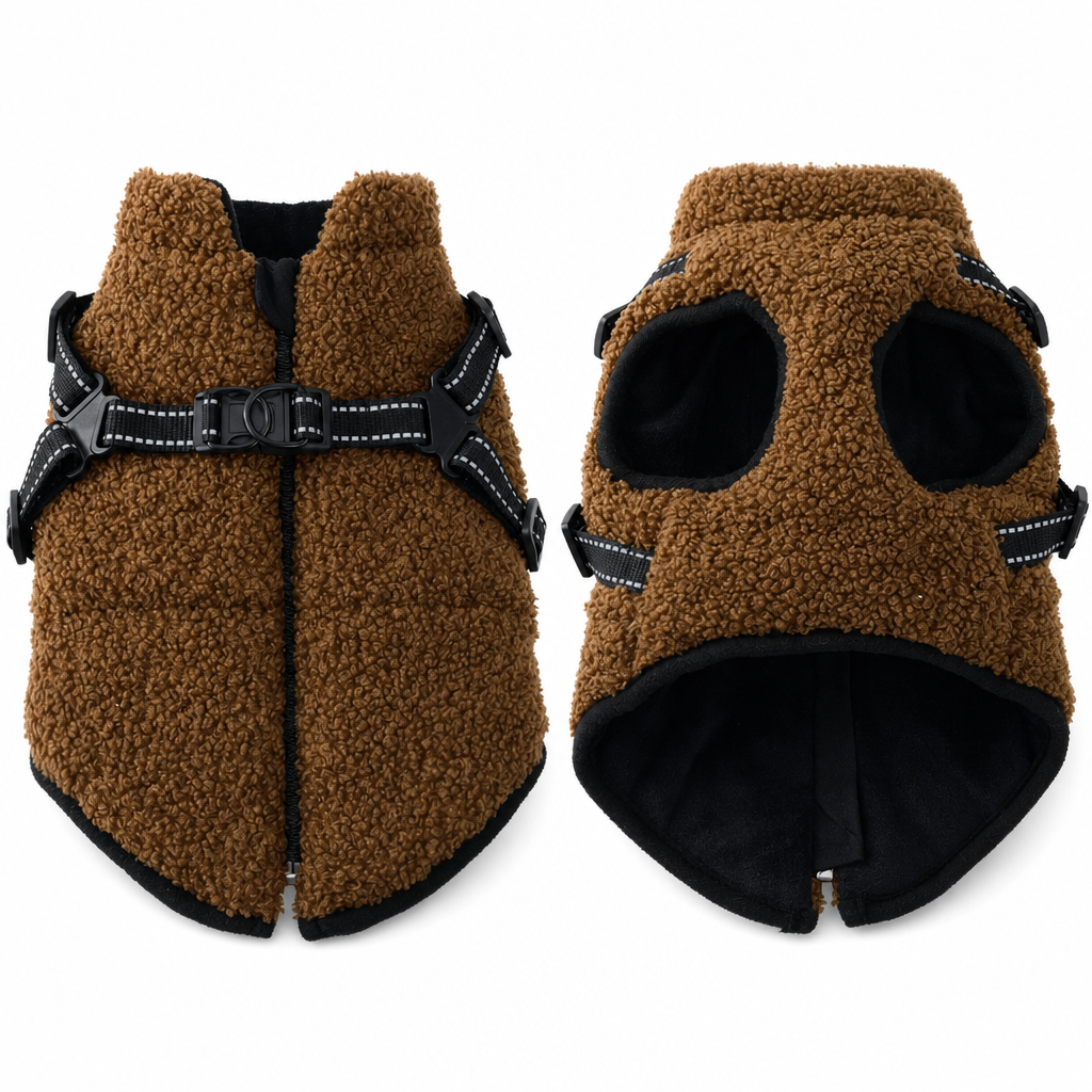 ⏳ Offre à durée limitée : -50 % ⏰ Manteau d'hiver chaud pour chien avec bandes réfléchissantes et harnais, pour petits et moyens chiens 🐶❄️