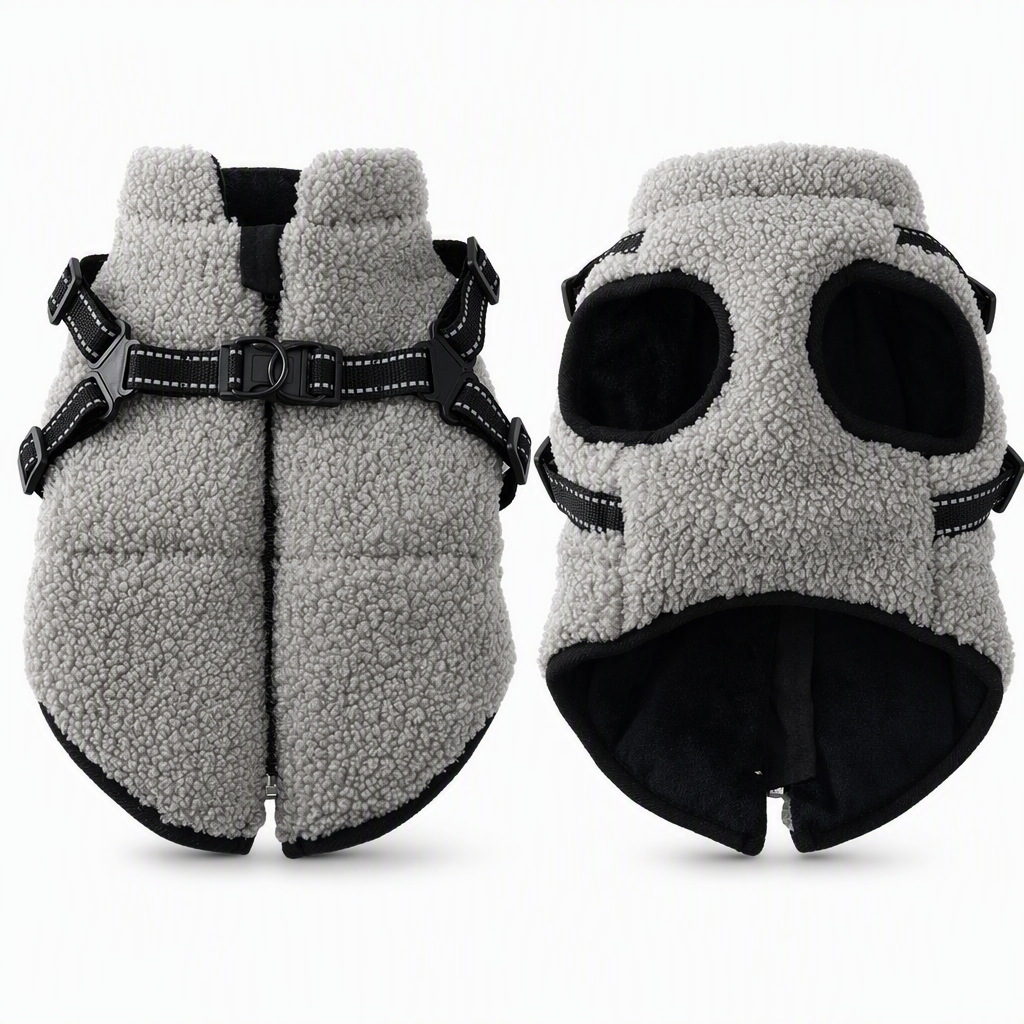 ⏳ Offre à durée limitée : -50 % ⏰ Manteau d'hiver chaud pour chien avec bandes réfléchissantes et harnais, pour petits et moyens chiens 🐶❄️