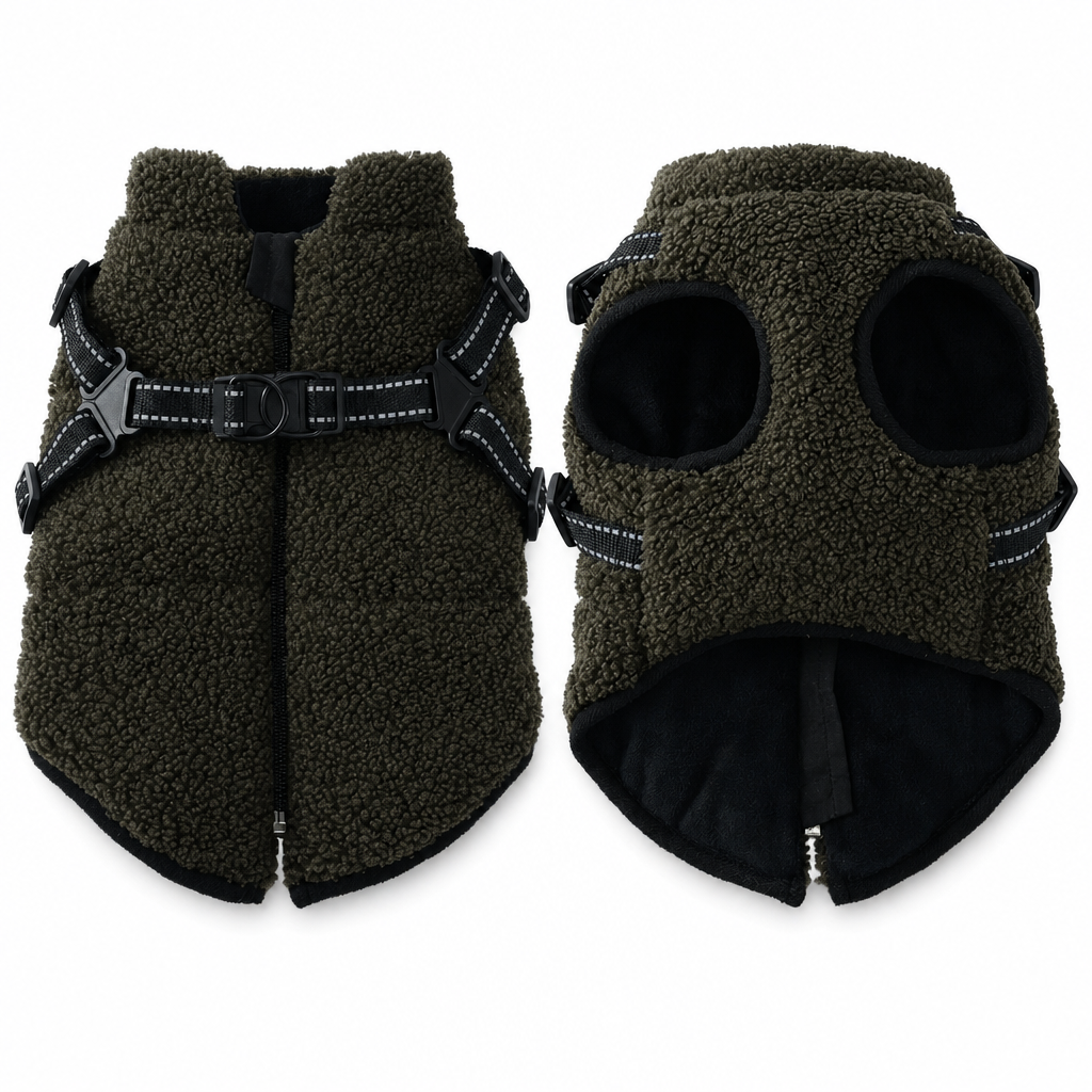⏳ Offre à durée limitée : -50 % ⏰ Manteau d'hiver chaud pour chien avec bandes réfléchissantes et harnais, pour petits et moyens chiens 🐶❄️
