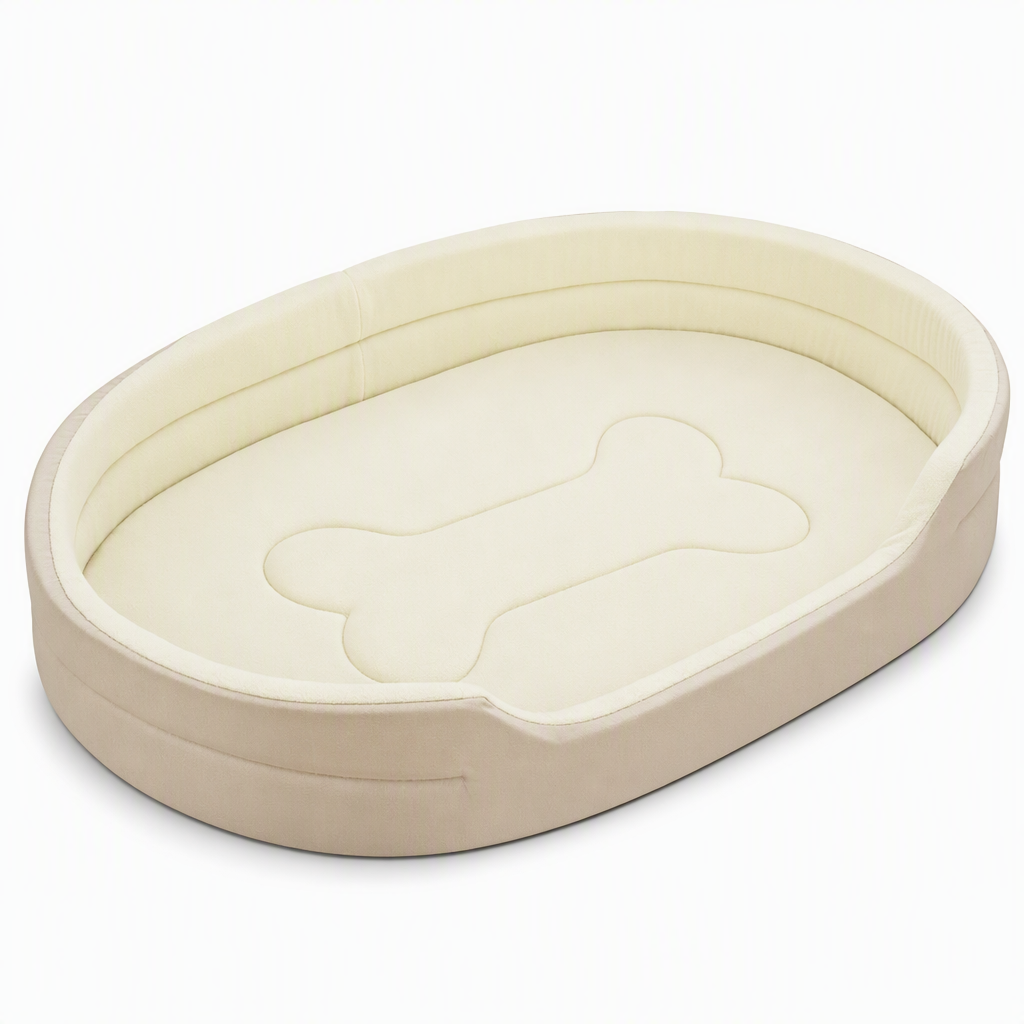 ✨50 % DE RÉDUCTION EN CE MOMENT ! ✨Panier ovale amovible pour animaux en polaire et tissu Oxford avec fond déperlant antidérapant et rembourrage en mousse pour chiens et chats