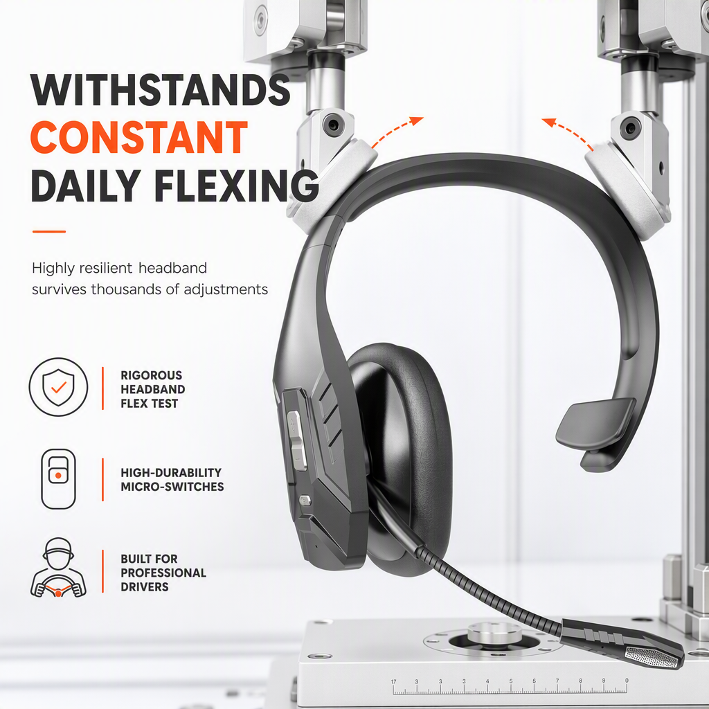 Casque sans fil Bluetooth pour centre d'appels, avec réduction de bruit environnemental ENC et appairage automatique, pour service client et chauffeurs routiers