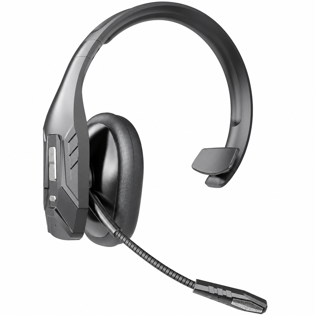 Casque sans fil Bluetooth pour centre d'appels, avec réduction de bruit environnemental ENC et appairage automatique, pour service client et chauffeurs routiers