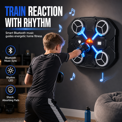 Cible de boxe musicale électronique pour enfants — Entraînement des réflexes et du rythme, fitness à domicile et anti-stress