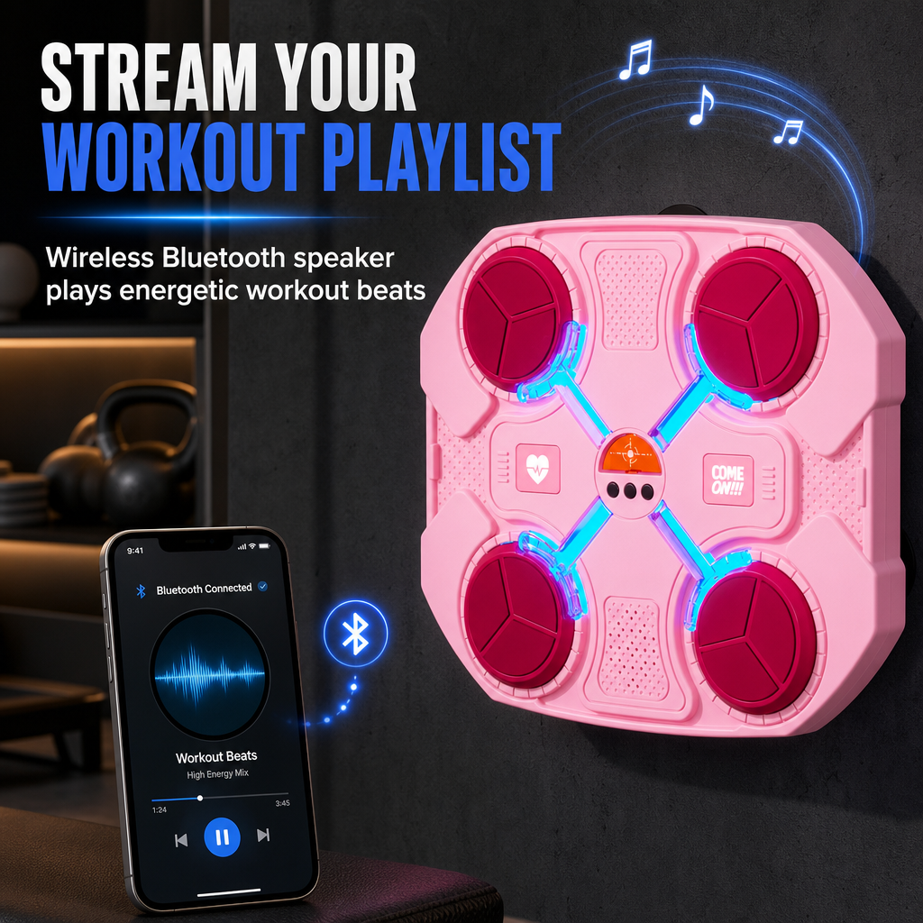 Cible de boxe musicale électronique pour enfants — Entraînement des réflexes et du rythme, fitness à domicile et anti-stress