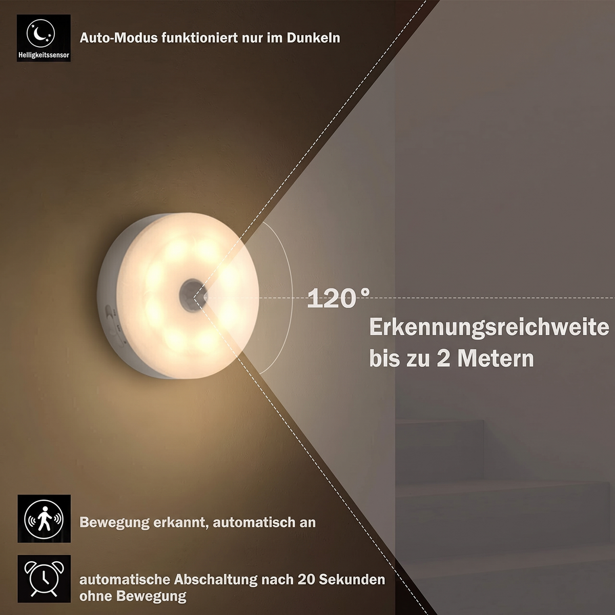 🔥50% DE RÉDUCTION !💡Lampe LED Détecteur de Mouvement ✨Nouveauté 2026, 3 Modes, Installation Simple🏠