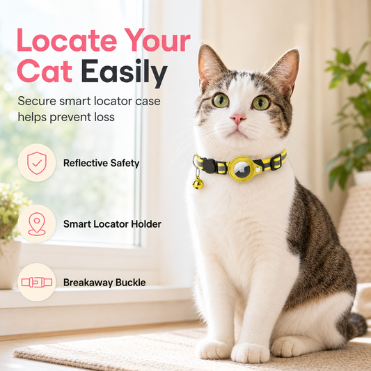 Collier Réfléchissant pour Chat avec Traceur Connecté Étanche