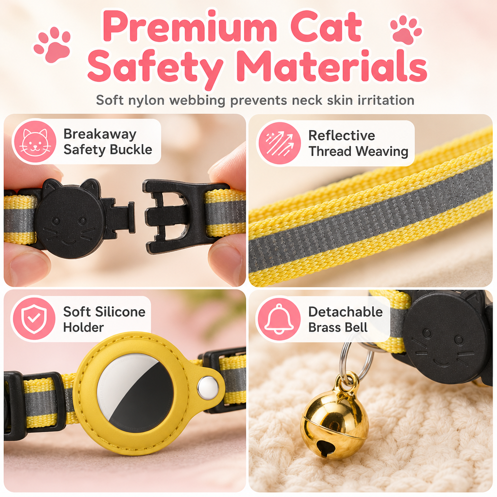 Collier Réfléchissant pour Chat avec Traceur Connecté Étanche