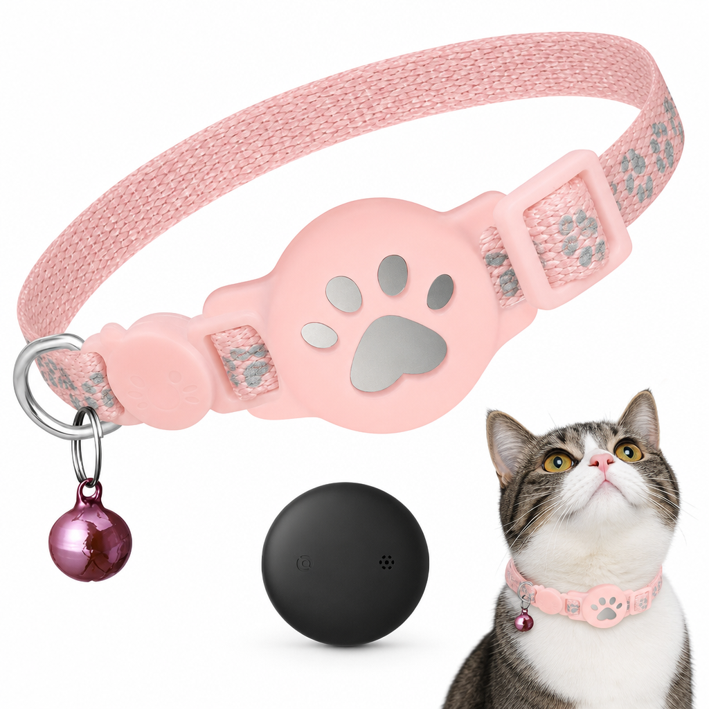 Collier Réfléchissant pour Chat avec Traceur Connecté Étanche