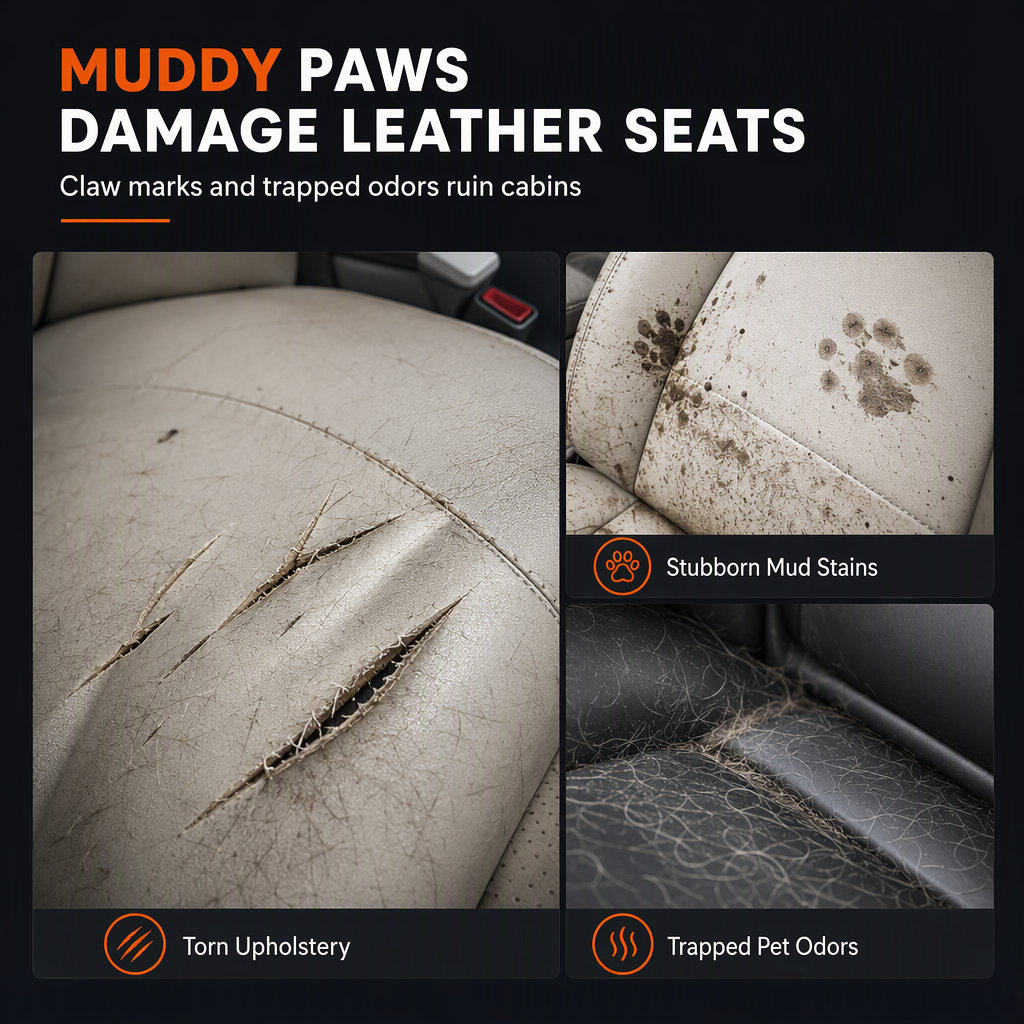 Housse de Siège de Voiture Imperméable pour Chien - Protection de Banquette Arrière