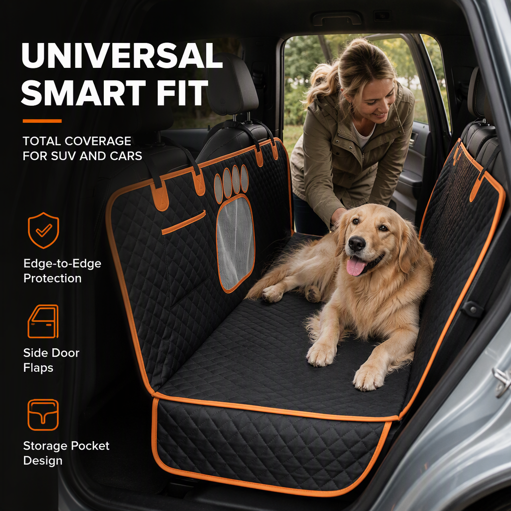 Housse de Siège de Voiture Imperméable pour Chien - Protection de Banquette Arrière