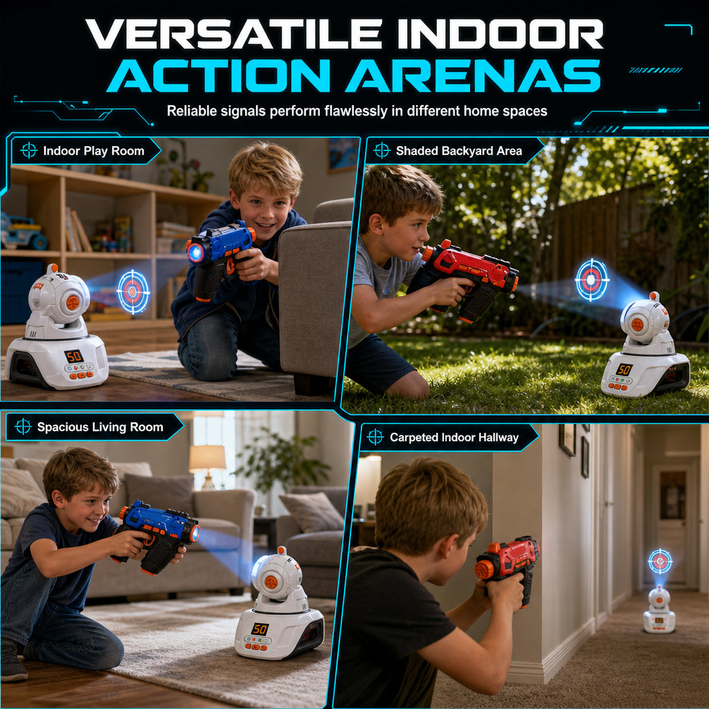 🎄Profitez des soldes de Noël : 50 % de réduction！！🎁Ensemble de pistolets laser infrarouges de combat pour enfants avec 2 mini-pistolets et 1 projecteur son et lumière