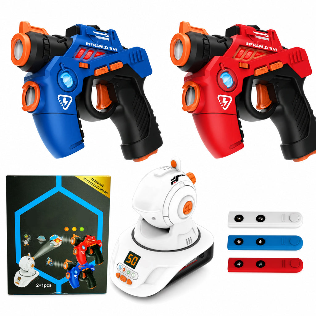 🎄Profitez des soldes de Noël : 50 % de réduction！！🎁Ensemble de pistolets laser infrarouges de combat pour enfants avec 2 mini-pistolets et 1 projecteur son et lumière