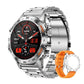 Montre connectée pour homme de style militaire avec batterie de 1 100 mAh, écran AMOLED de 1,7 pouces, lampe torche LED, étanchéité IP68, montre de sport avec fonction téléphone, plus de 110 modes sportifs, suivi de la fréquence cardiaque et du sommeil
